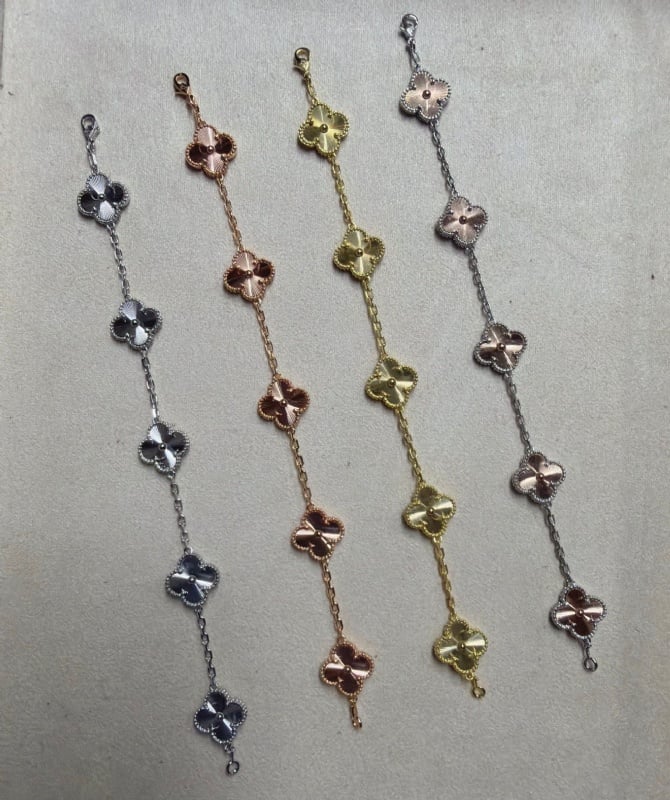 925 SILVER PLEATED 18K BRACELET (0257)