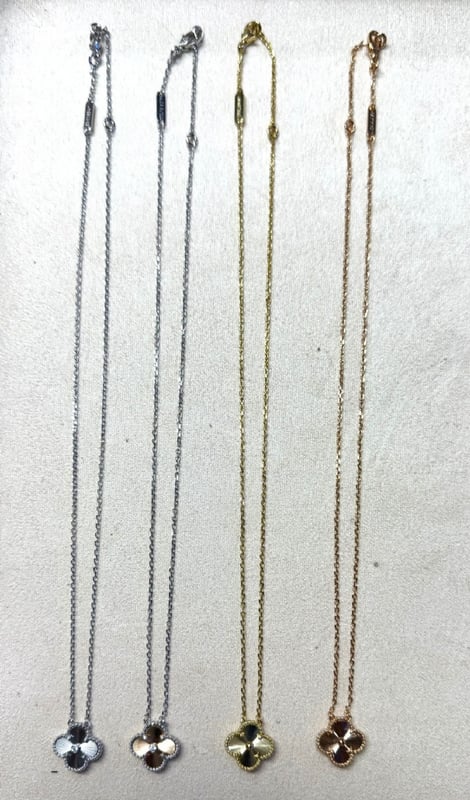925 SILVER PLEATED 18K NECKLACE (0271)