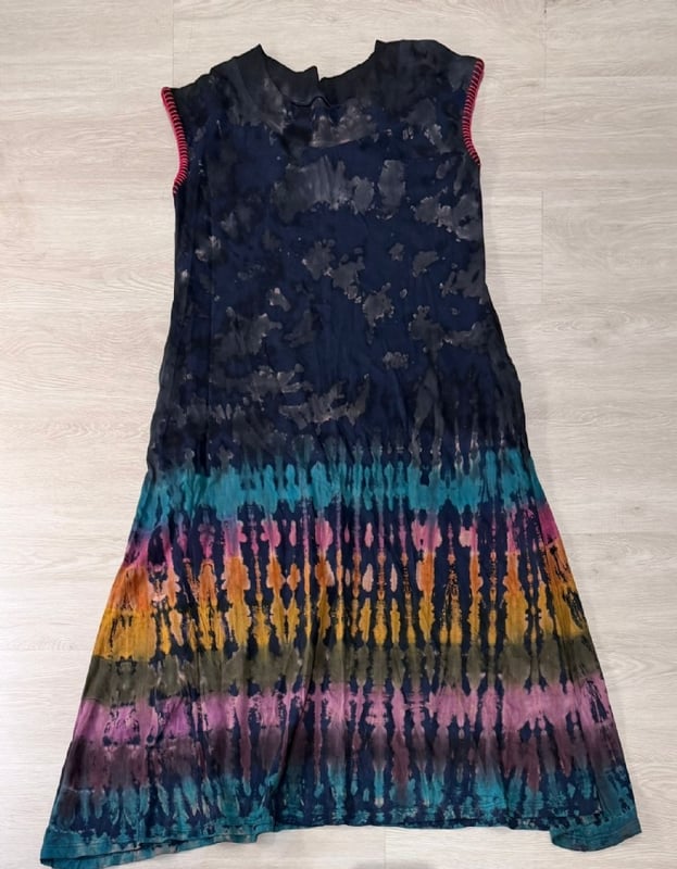 CTC TIE-DYE NAVY COTTON DRESS (0802)